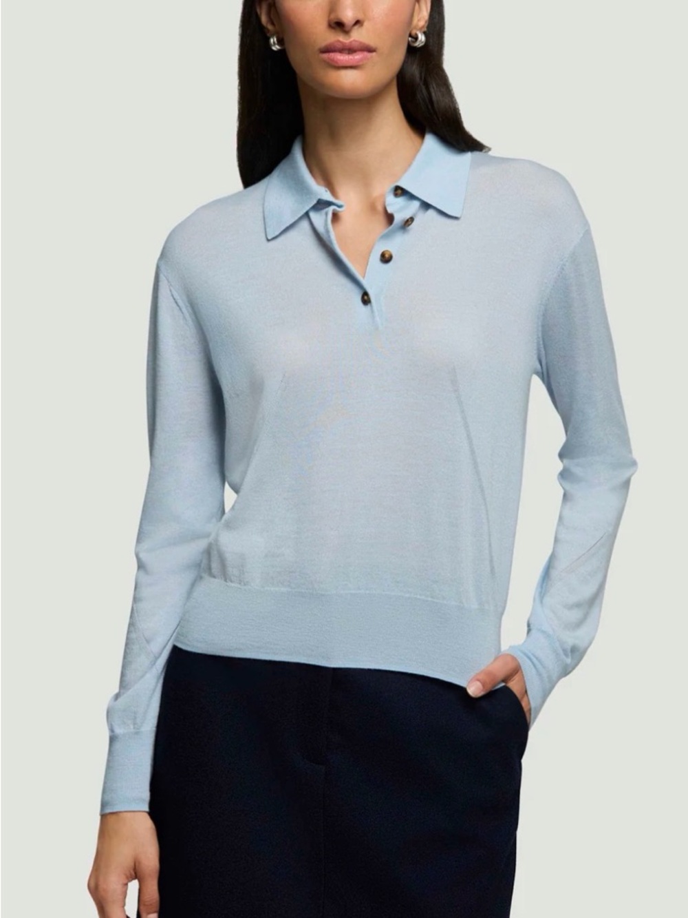 Treasure & Bond Pale Blue Knit Polo